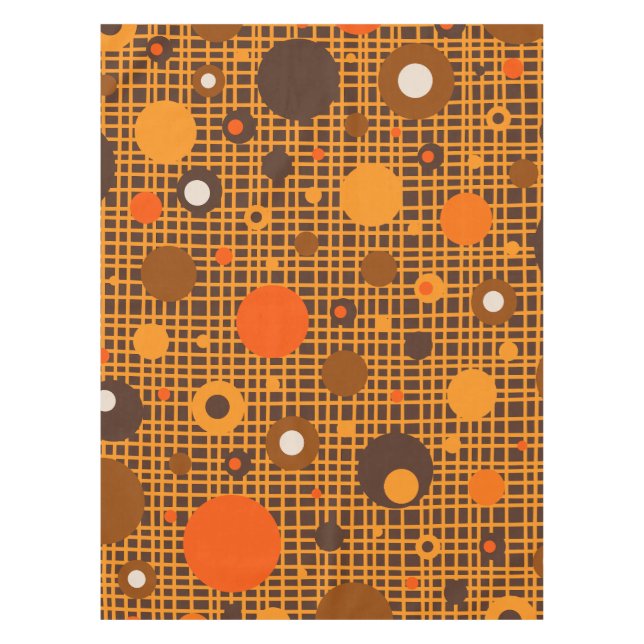 Moderne Dots Woven Muster braun orange Tischdecke (Vorderseite)