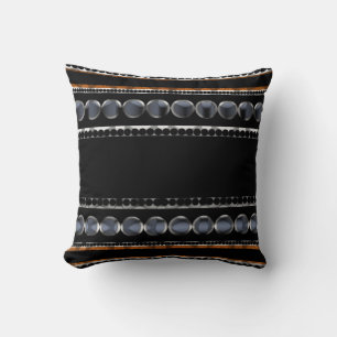 Moderne Dotty Stripes Black+Gray Pattern Cushion Kissen