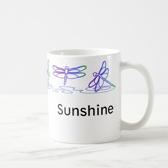 Moderne Drachenfliege - personalisierte Umarmung Kaffeetasse (Rechts)