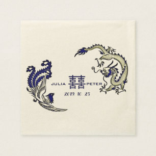 Moderne Dragon-Phoenix Personalisierte chinesische Serviette