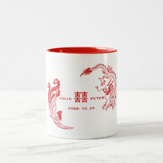 Moderne Dragon-Phoenix Personalisierte Chinesische Zweifarbige Tasse
