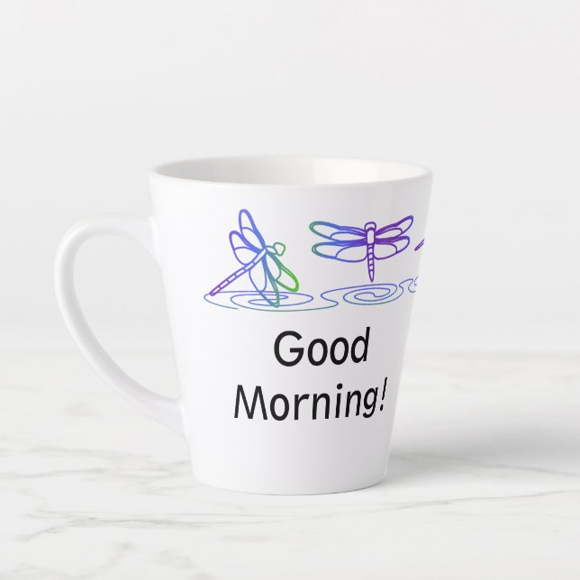 Moderne Dragonfly Personalisierte Latte-Tasse Milchtasse (Links)
