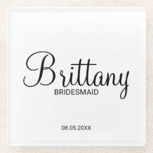 Moderne Drehbuch Personalisierte Bridesmaier Glasuntersetzer