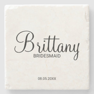 Moderne Drehbuch Personalisierte Bridesmaier Steinuntersetzer