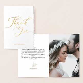 Moderne Drehbuch Schwarz und Gold Dank Karte
