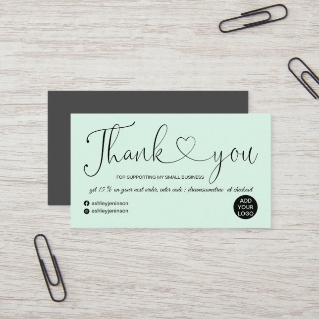 Moderne Drehbücher Herz aquamarin blaue Ordnung Vi Visitenkarte (Vorderseite/Rückseite Beispiel)