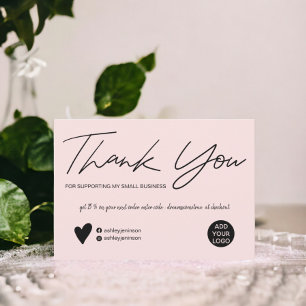 Moderne Drehbücher schwarz und rosa Reihenfolge da Dankeskarte