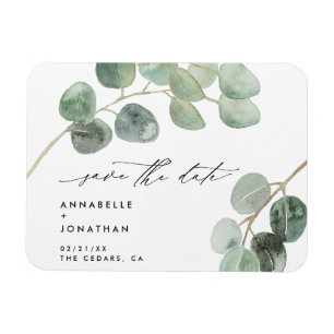 Moderne Drehbuchschrift Vintage Eukalyptus ohne Fo Magnet