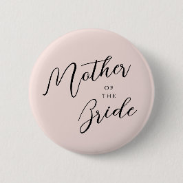 Moderne Drehkalligrafie rosa Mutter der Braut Button