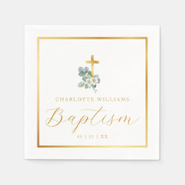 Moderne Drehtaufe Napkins | Elegant Religious Serviette