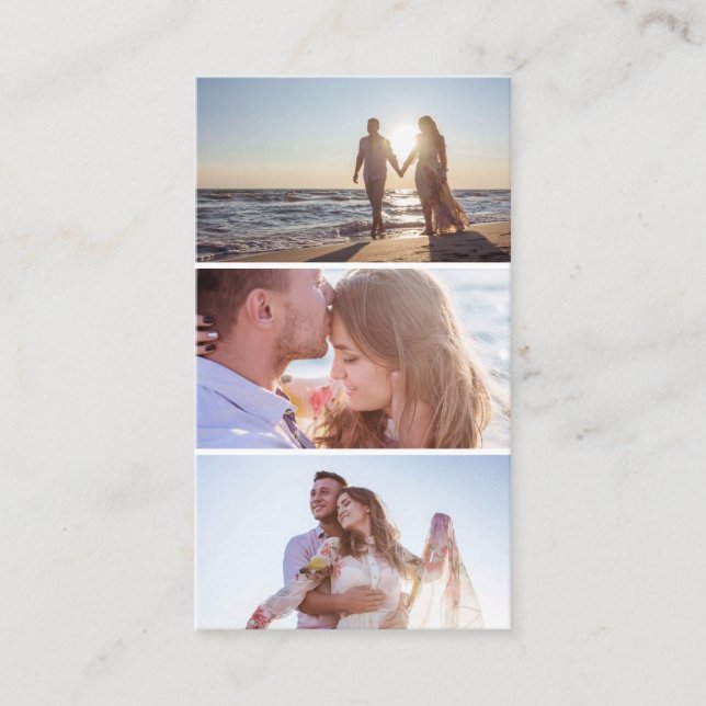 Moderne drei Fotocollage Fotograf Visitenkarte (Vorderseite)