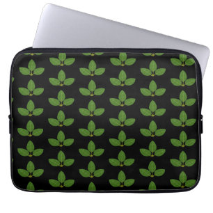 Moderne drei grüne Blätter Laptopschutzhülle