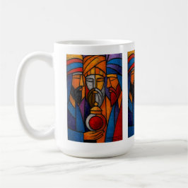 Moderne Drei-Weise-Männer im Bleiglasstil Kaffeetasse