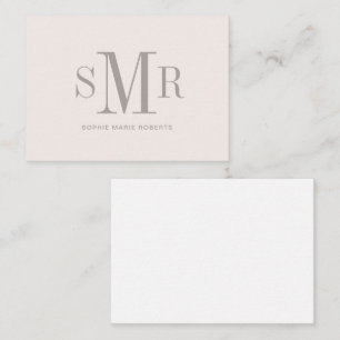 Moderne dreibuchstabige Monogramminitialen Name Mitteilungskarte