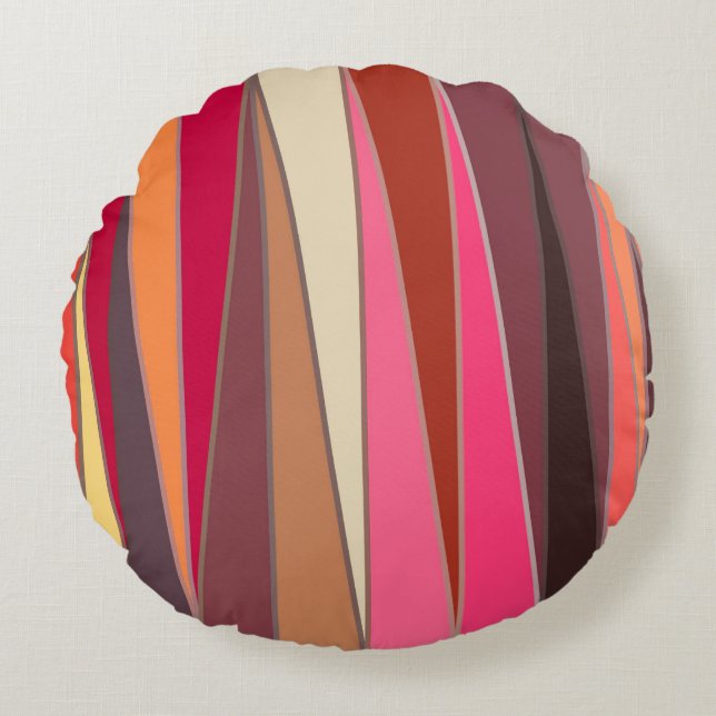 Moderne Dreiecke aus dem Mittelalter, Fuchsia und  Rundes Kissen (Vorderseite)