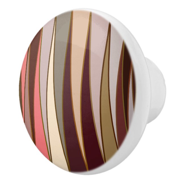 Moderne Dreiecke, braun, Beige & Korallen aus dem  Keramikknauf (Rechts)