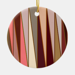 Moderne Dreiecke, braun, Beige & Korallen aus dem Keramikornament