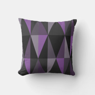 Moderne Dreiecke, dunkles Violet Kissen