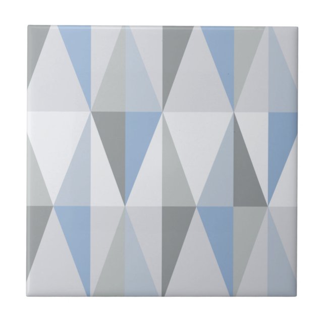Moderne Dreiecke Sky Blue Mitte des Jahrhunderts Fliese (Vorderseite)