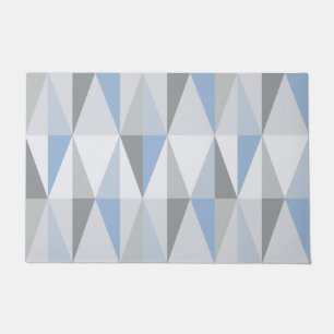 Moderne Dreiecke Sky Blue Mitte des Jahrhunderts Fußmatte