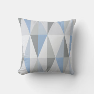 Moderne Dreiecke Sky Blue Mitte des Jahrhunderts Kissen