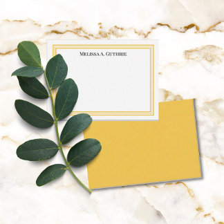 Moderne dreifache Umrandung Elegant Personalisiert Mitteilungskarte