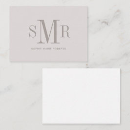 Moderne dreimalige Monogramm-Initialnamen Mitteilungskarte