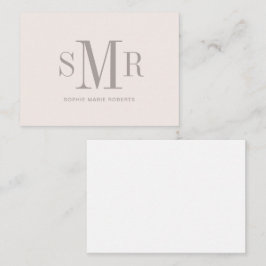 Moderne dreimalige Monogramm-Initialnamen Mitteilungskarte