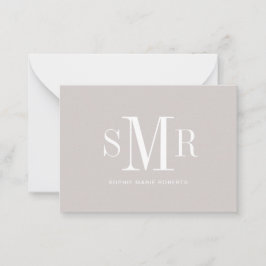 Moderne dreimalige Monogramm-Initialnamen Mitteilungskarte