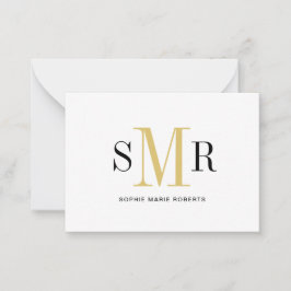 Moderne dreimalige Monogramm-Initialnamen Mitteilungskarte