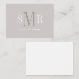 Moderne dreimalige Monogramm-Initialnamen Mitteilungskarte