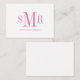 Moderne dreimalige Monogramm-Initialnamen Mitteilungskarte