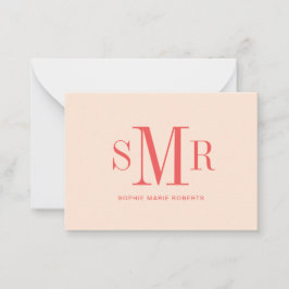 Moderne dreimalige Monogramm-Initialnamen Mitteilungskarte