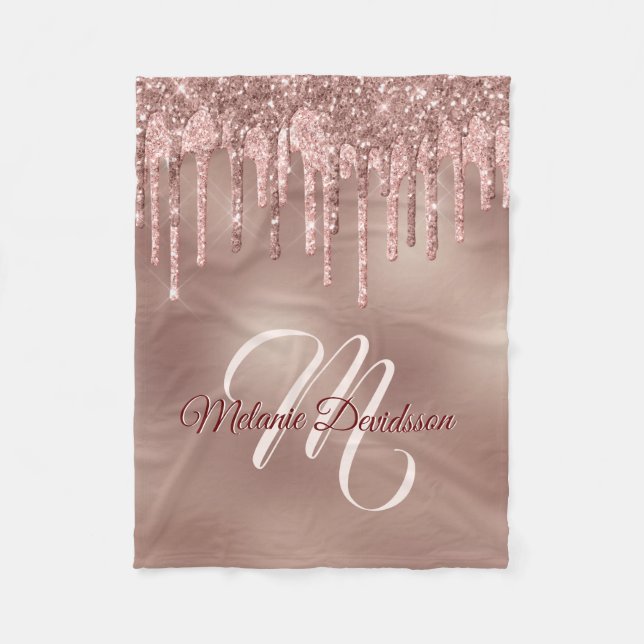 Moderne Driving Rose Gold Personalisiert Name Fleecedecke (Vorderseite)
