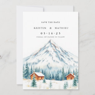 Moderne druckbare Berge Save The Date