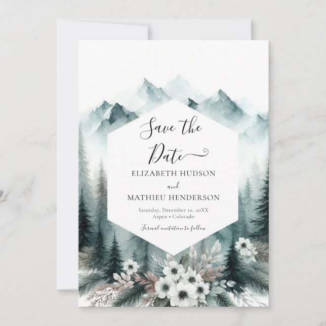 Moderne, druckbare Hochzeit Save The Date (Vorderseite)