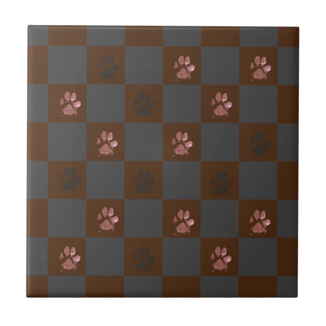 Moderne Drucke Checkerboard Burgundy Gray | Fliese (Vorderseite)