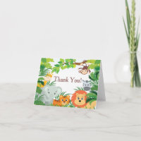 Moderne Dschungel-Safari-Babyparty danken Ihnen