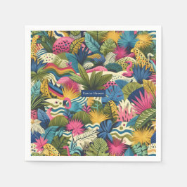 Moderne Dschungelkunst Serviette