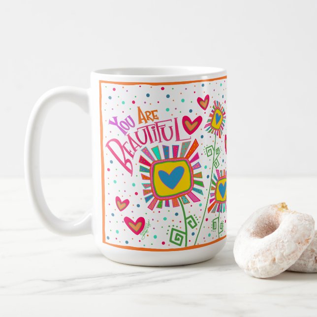 Moderne Du bist eine schöne Spaß Inspirivity Kaffeetasse (Mit Donut)