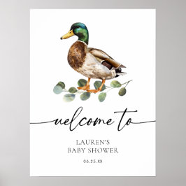 Moderne Duck Babydusche Mallard Herzlich willkomme Poster