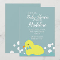 Moderne Ducks Gelb Warm Baby Dusche Einladung