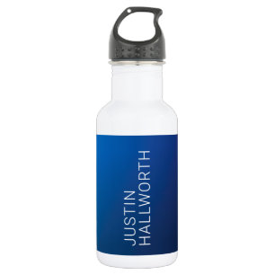 Moderne dunkelblaue Farbverlauf- & minimalistische Edelstahlflasche
