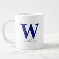 Moderne dunkelblaue Personalisierte Monogramm-Tass
