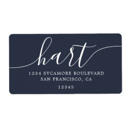 Moderne dunkelblaue Script-Rücksendeadresse