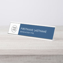 Moderne dunkelblaue und weiße - Logo, Name, Titel