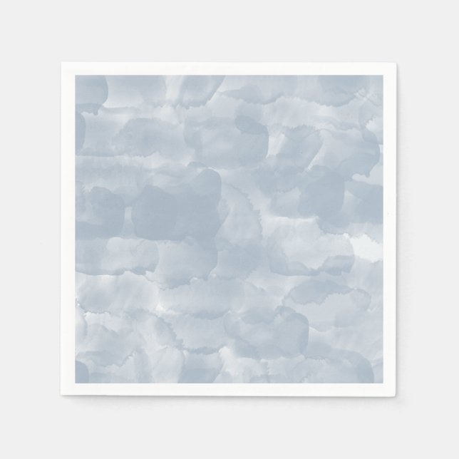 Moderne dunkelblaue Wasserfarben Pinselstriche Serviette (Vorderseite)