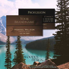 Moderne dunkelbraune Holzkörbe Holzplatten Cool Visitenkarte