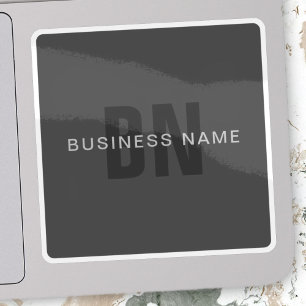 Moderne, dunkelgraue, bearbeitbare Vorlage für Mon Aufkleber