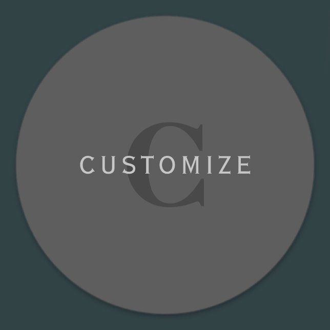 Moderne, dunkelgraue, bearbeitbare Vorlage für Mon Etiketten (Von Creator hochgeladen)